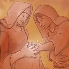 zwangere Maria en Elizabet